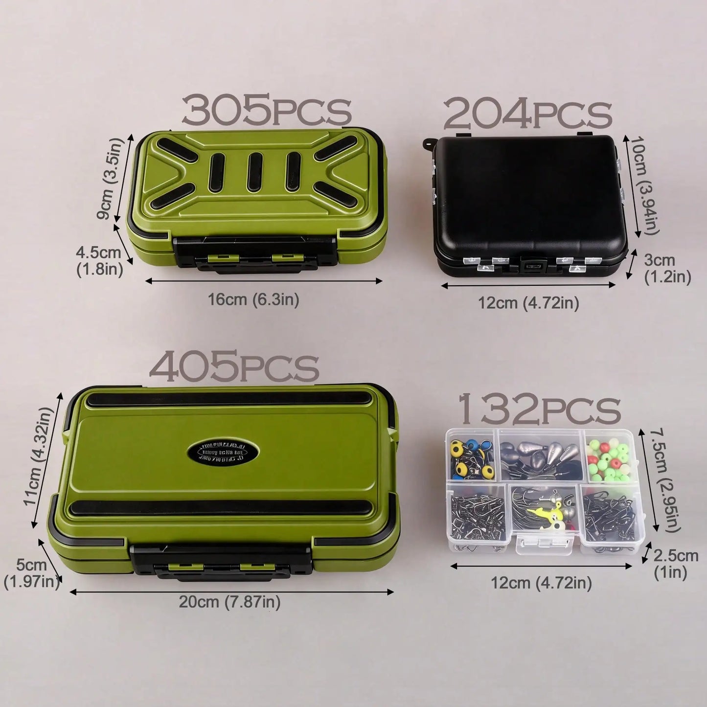 Fishing Kit Tackle Box With Hooks Weights Sinkers Gear