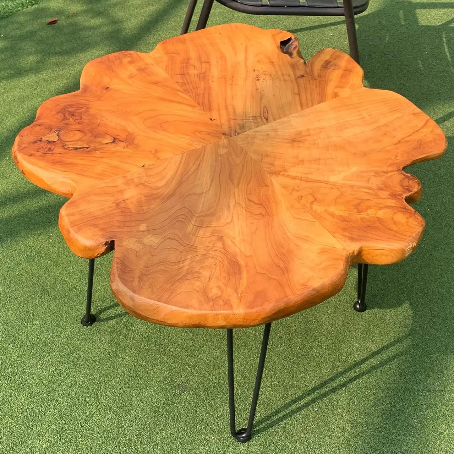 Live Edge Cedar Coffee Table With Metal Hairpin Legs Rustic Indoor Outdoor
