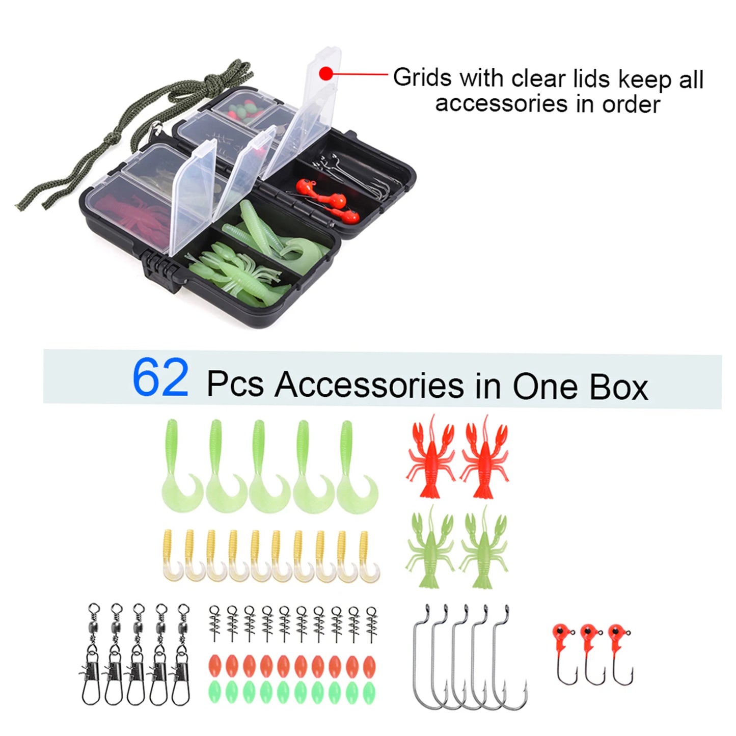 Telescopic Fishing Rod And Spinning Reel Combo Kit With Lures