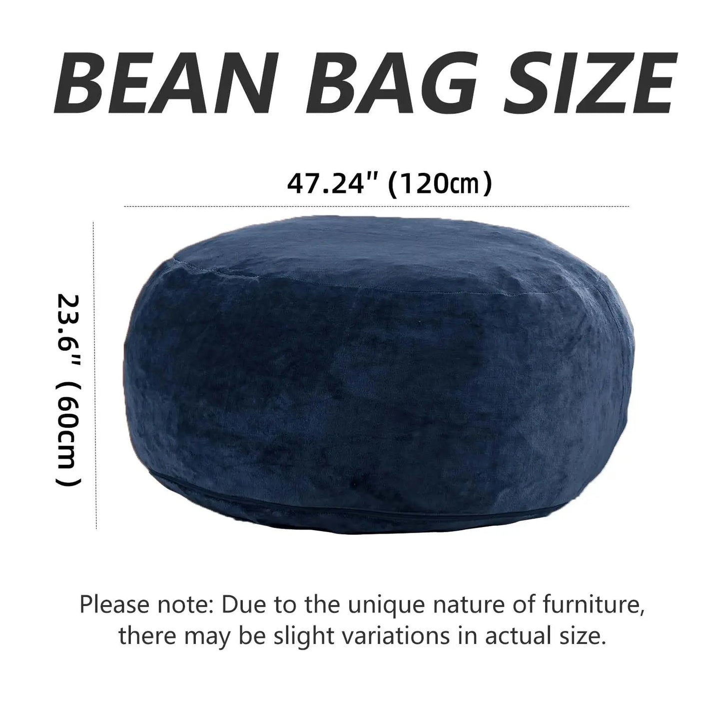 Adult Memory Foam Beanbag Chair With Washable Flannel Cover