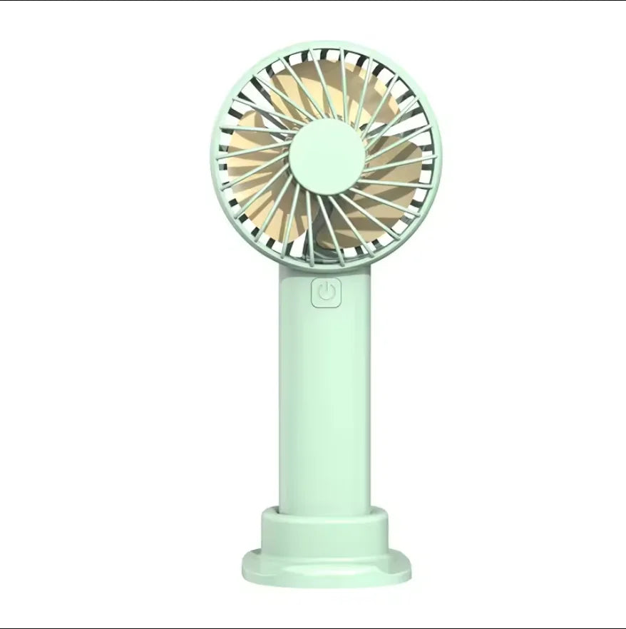 USB Mini Strong Wind Handheld Fan Portable Quiet Rechargeable Desktop Air Cooler with Phone Holder Cooling Fan Outdoor Travel