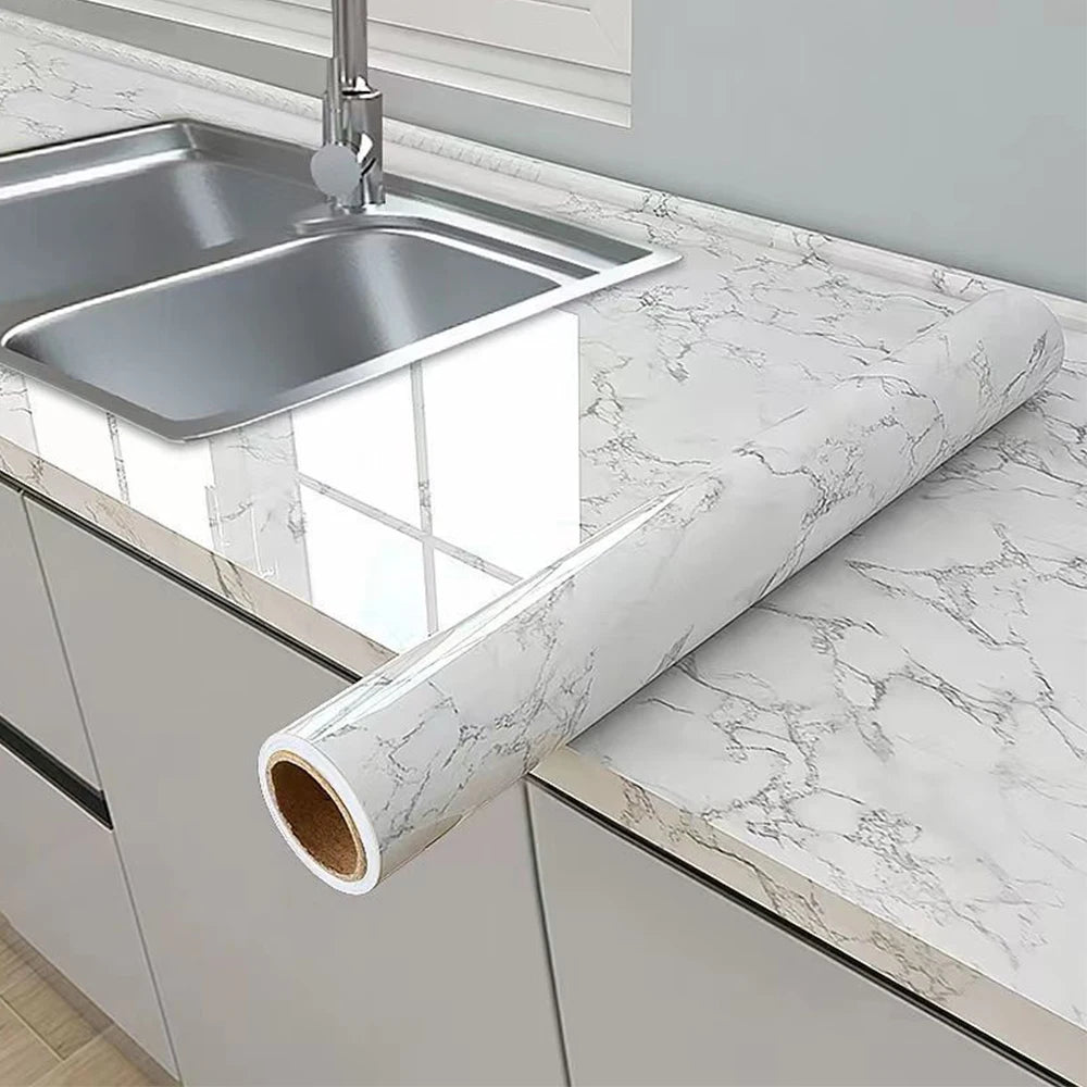 PVC Marble Kitchen Oil-Proof Self-Adhesive Wallpaper