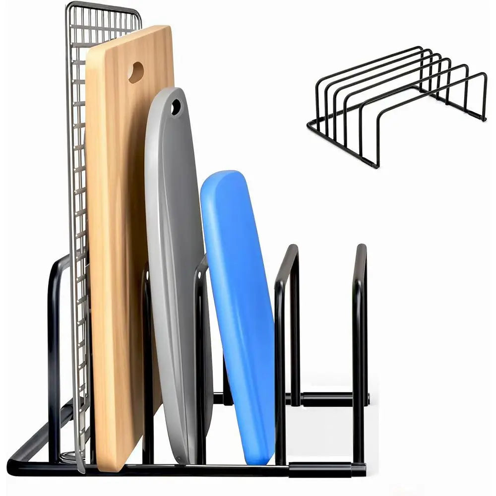 Multi-Tier Bamboo Cutting Board Rack for Kitchen Storage
