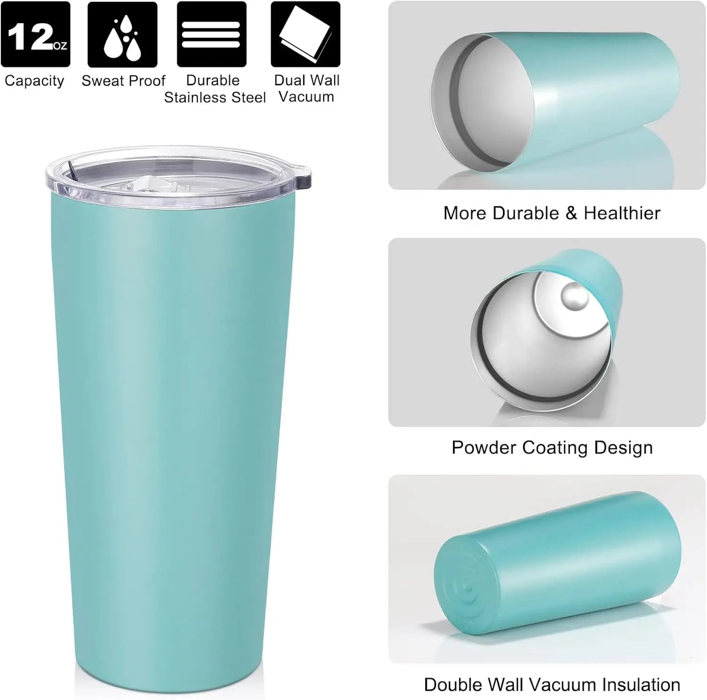 Vacuum Insulated Tumbler With Lid And Straw Stainless Steel Travel Cup