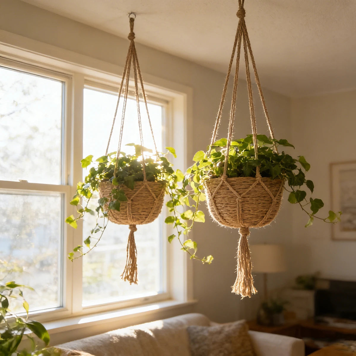 2Pcs Hanging Flowerpot Baskets For Plants Indoor Outdoor