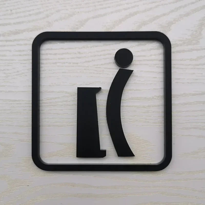 Creative Bathroom Signage Acrylic Shopping Malls Hotels Bathroom Restroom Toilet Squatting Sitting Door Stickers Prompt Signs