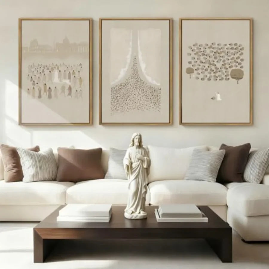 Three Piece Jesus Wall Art Canvas Print Religious Decor