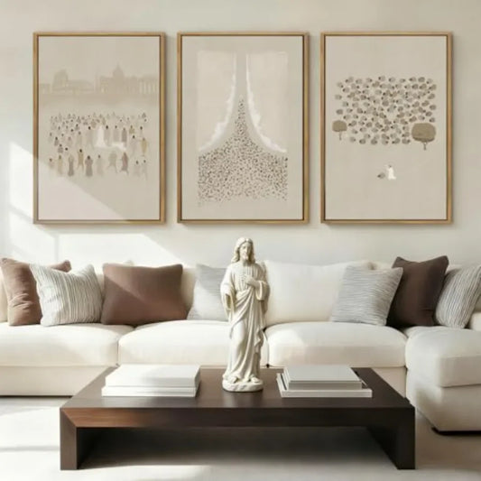 Three Piece Jesus Wall Art Canvas Print Religious Decor