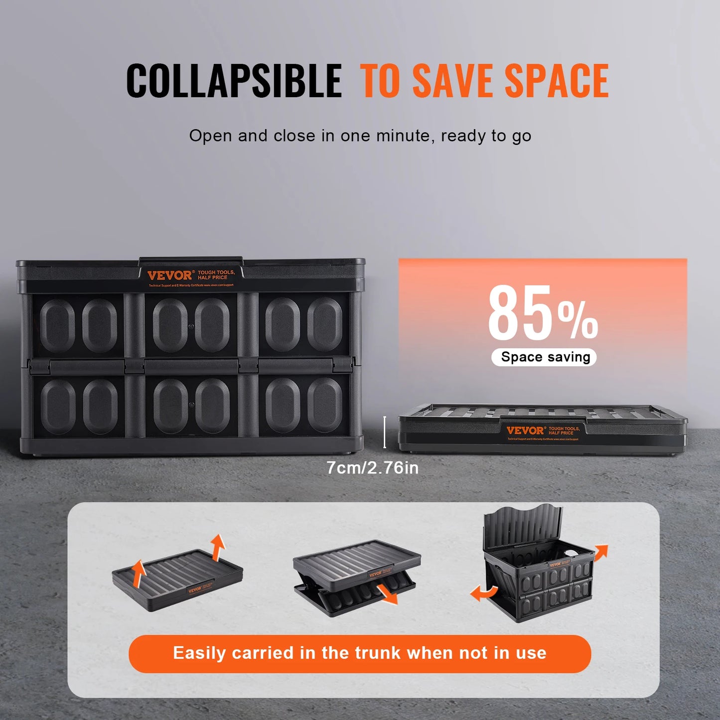SucceBuy Set of 3 Collapsible Storage Bins with Lids