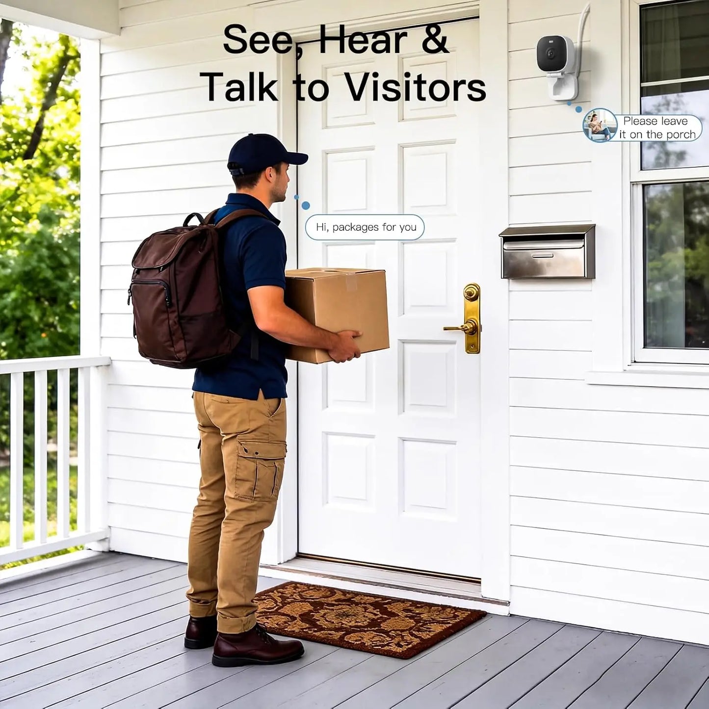 2.5K Security Camera With Night Vision, Motion Spotlight, Two-Way Audio