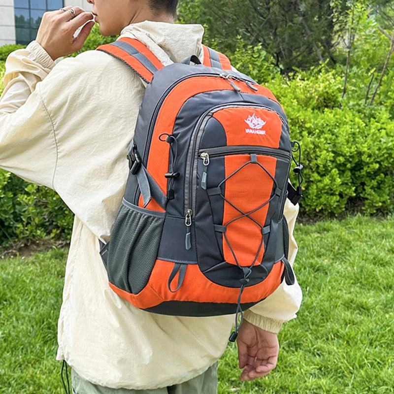 Outdoor Hiking Backpack, Unisex Multi-purpose Bag, Lightweight Travel Hiking Luggage Storage Pack, Compatible with Stabilizing Trekking Poles