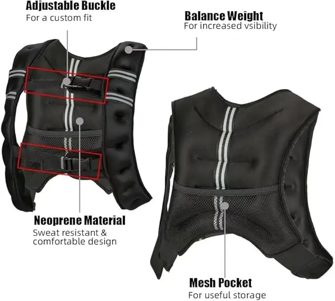 Weighted Vest With Included Weights For Training Workouts