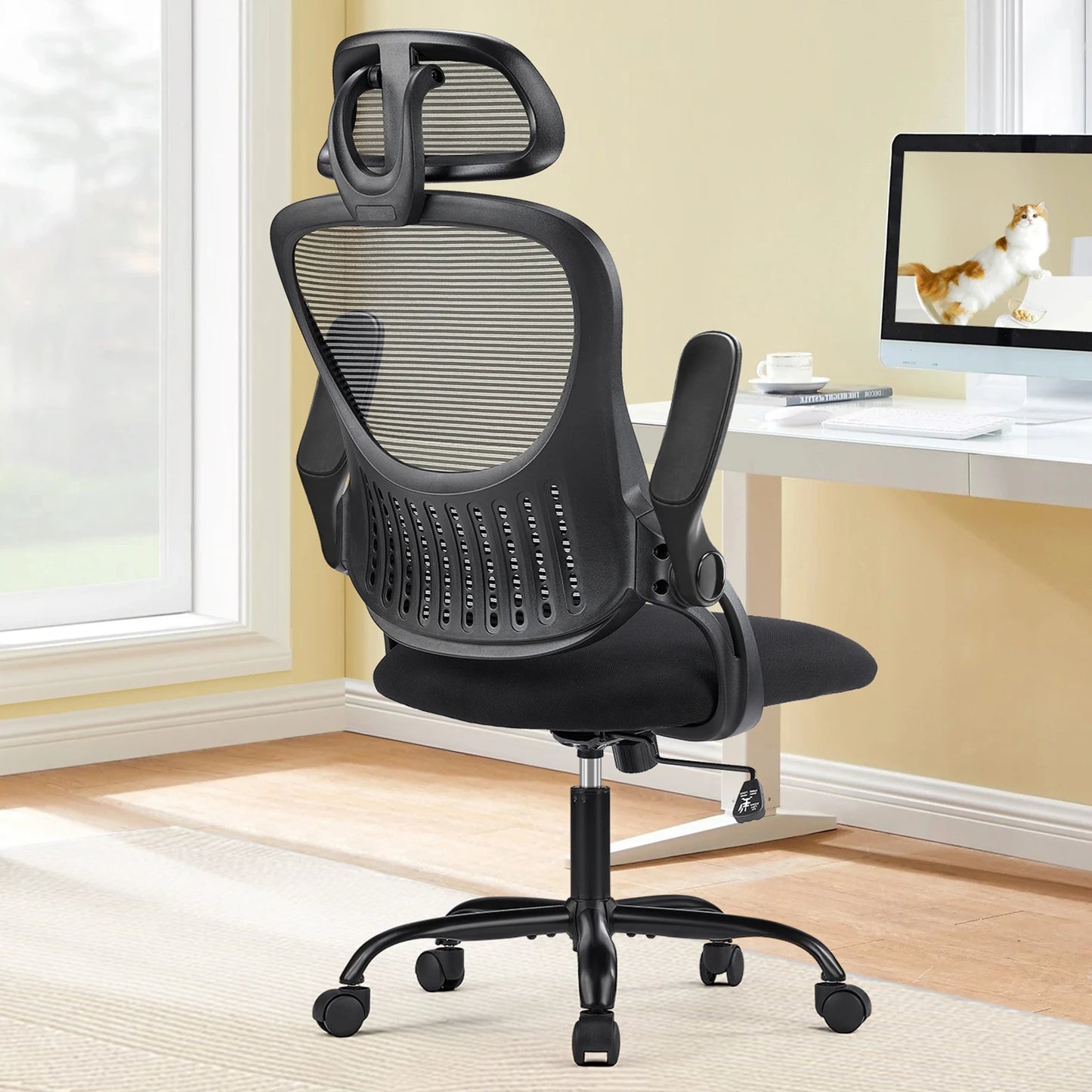 JHK Mesh Ergonomic Office Chair With Adjustable Headrest