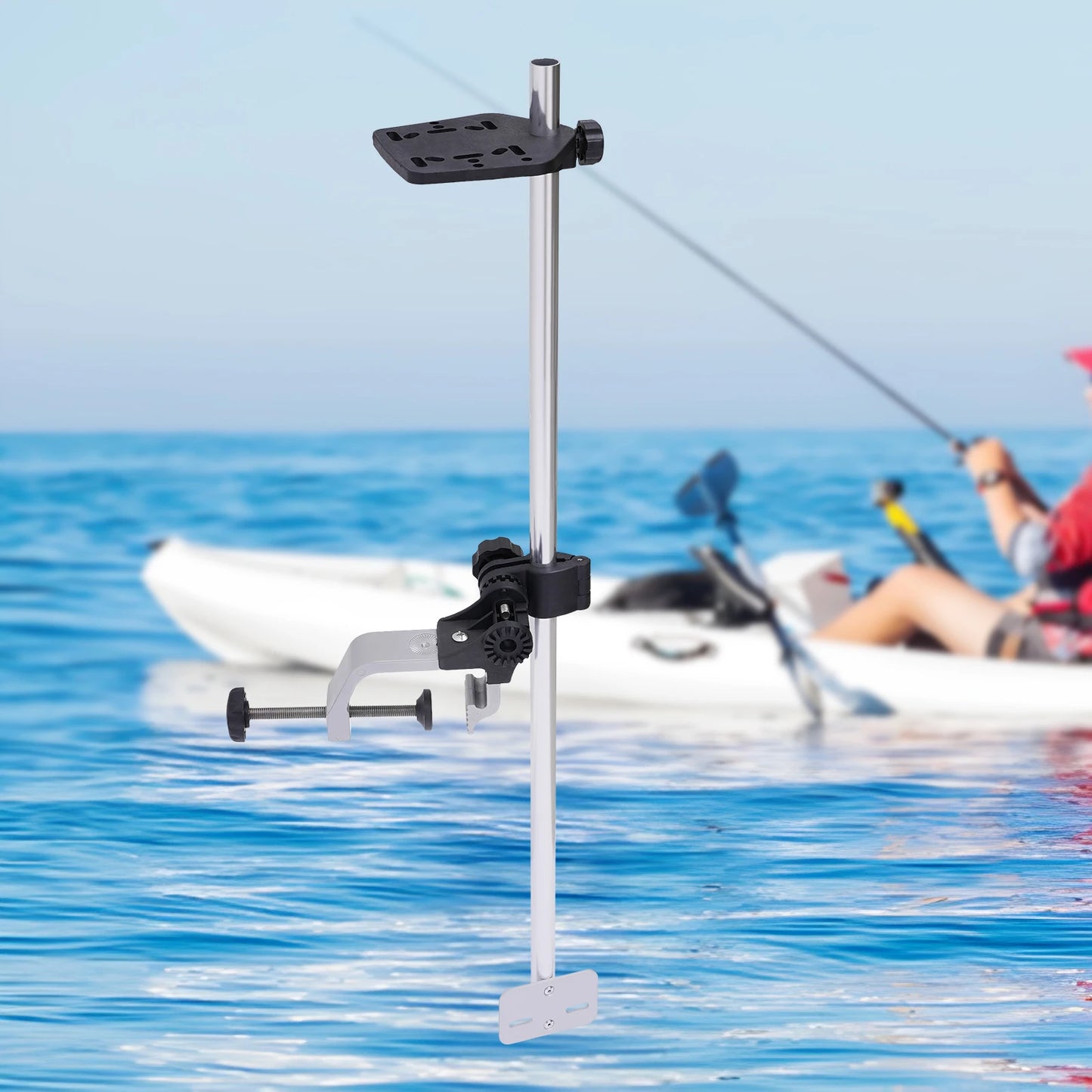 Fish Finder Mount, Portable Transducer Fish Finder Bracket 360 Adjustable Rotating, Bracket for Boat Canoes