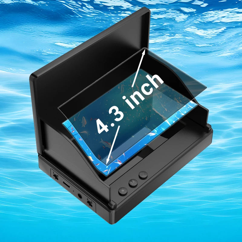 Underwater Fishing Camera With Monitor Fish Finder IP68 Waterproof Portable With Night Vision & Depth Finder For Ice Lake Sea