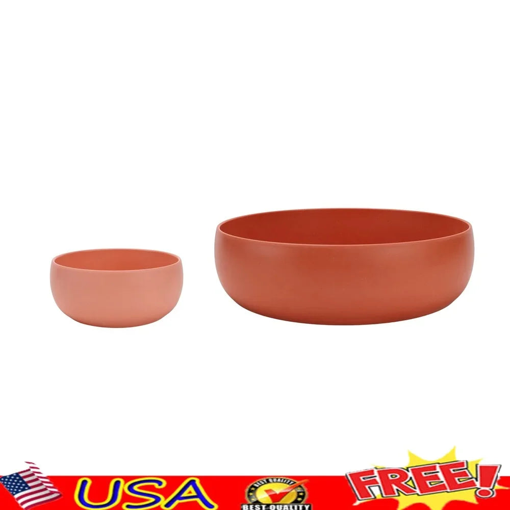 Bamboo Melamine Serving Bowl Chips and Dip, Eco Friendly, Durable