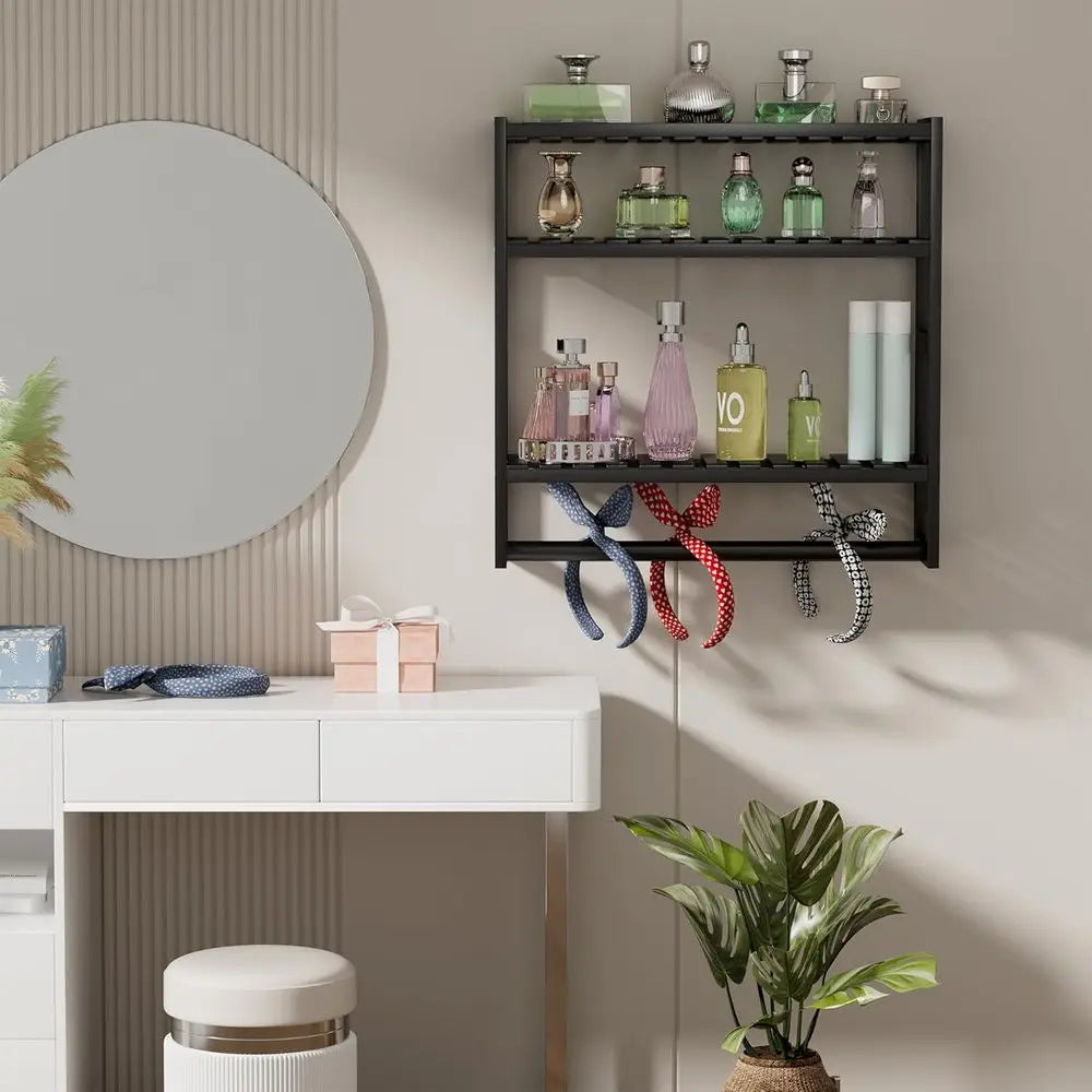 Bamboo Over Toilet Storage Shelf With Towel Bar Compact Spaces