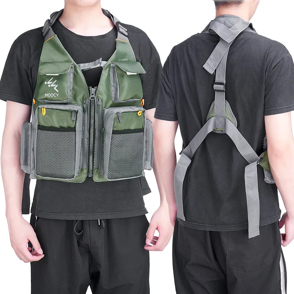 JOCESTYLE Breathable Fishing Vest With Zipper Pockets For Outdoors