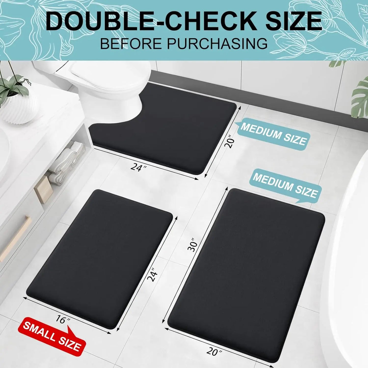 Extra Soft Memory Foam Bath Mat for Shower and Tub
