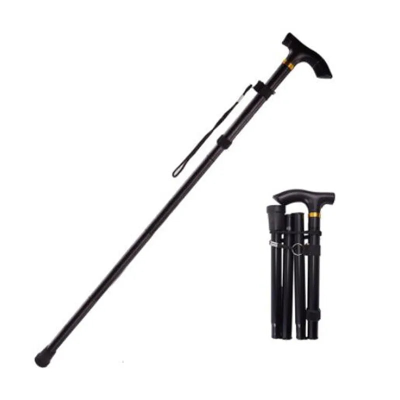 Aluminum Folding Walking Cane Trekking Poles With T Handle Outdoor