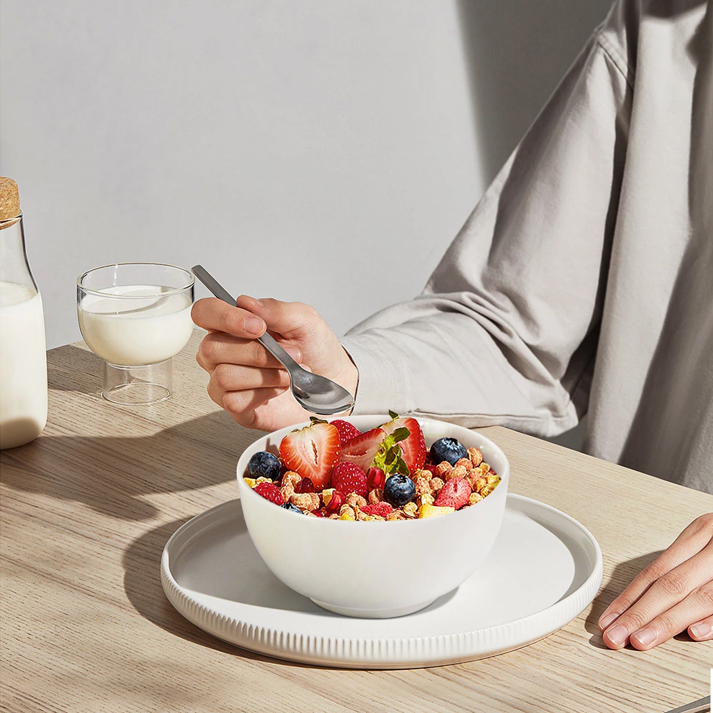 Porcelain Bowls Set 8 Pack Premium Microwave And Dishwasher Safe
