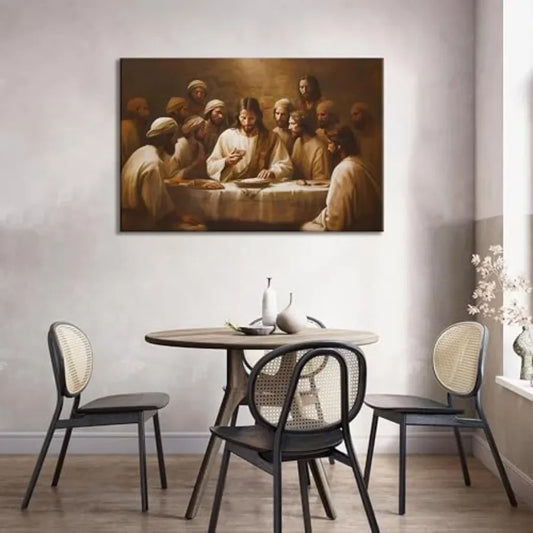 Framed Jesus Canvas Wall Art For Dining Room And Bedroom
