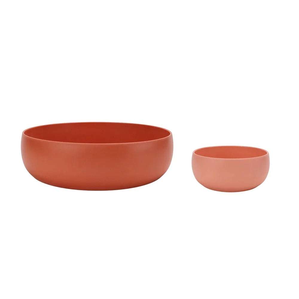 Bamboo Melamine Serving Bowl Chips and Dip, Eco Friendly, Durable