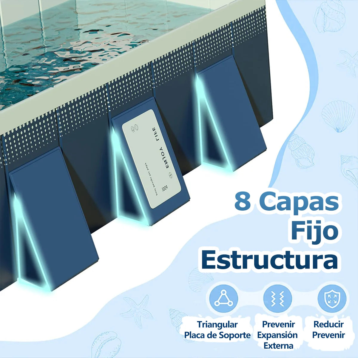 Foldable Rectangular Pool With Easy Setup For Outdoor Use