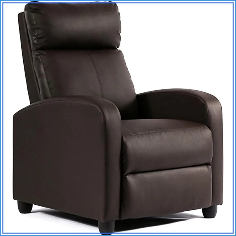 Leather Recliner Chair Home Theater Seating With Padded Backrest