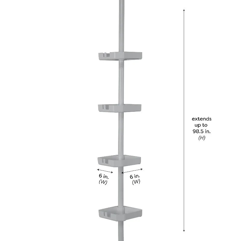 4 Tier Corner Shower Organizer Caddy With Tension Mount