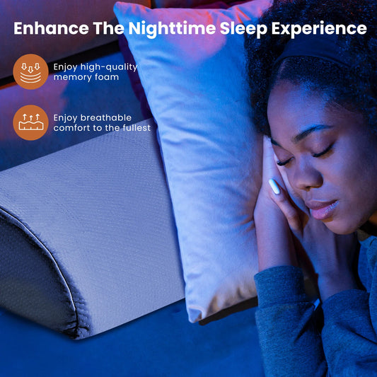 Headboard Wedge Pillow Memory Foam Pillow Ergonomic Neck Pillow Ventilated Cooling Bed Pillow with Removable Washable Cover