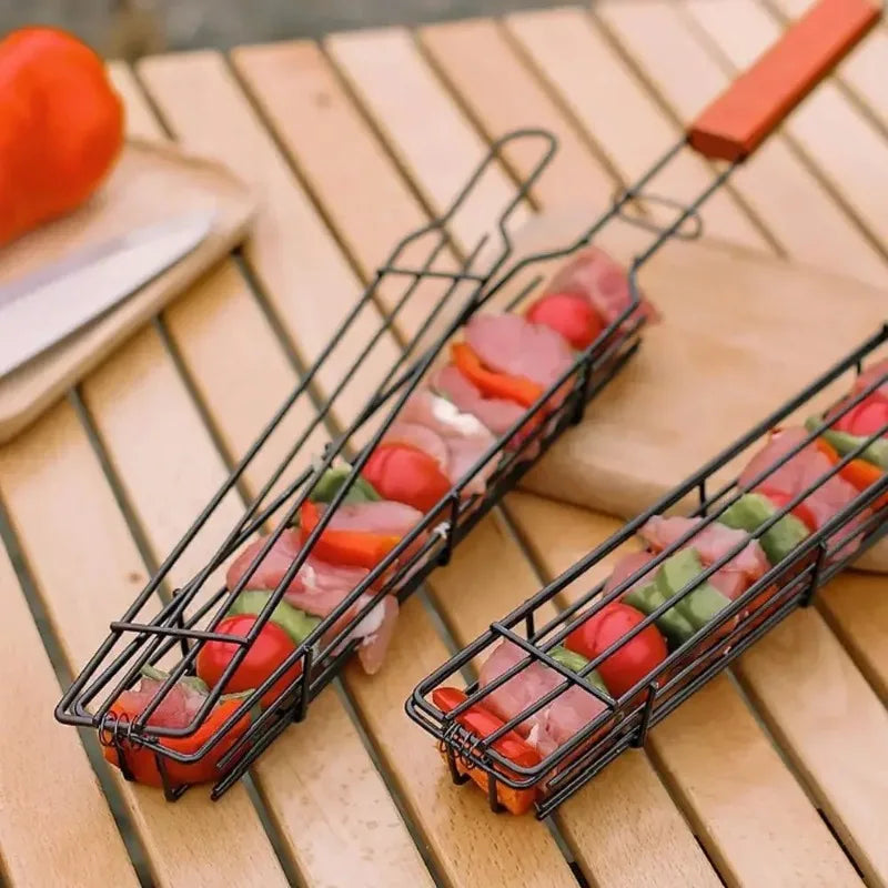 Portable Stainless Steel BBQ Grilling Basket For Meat