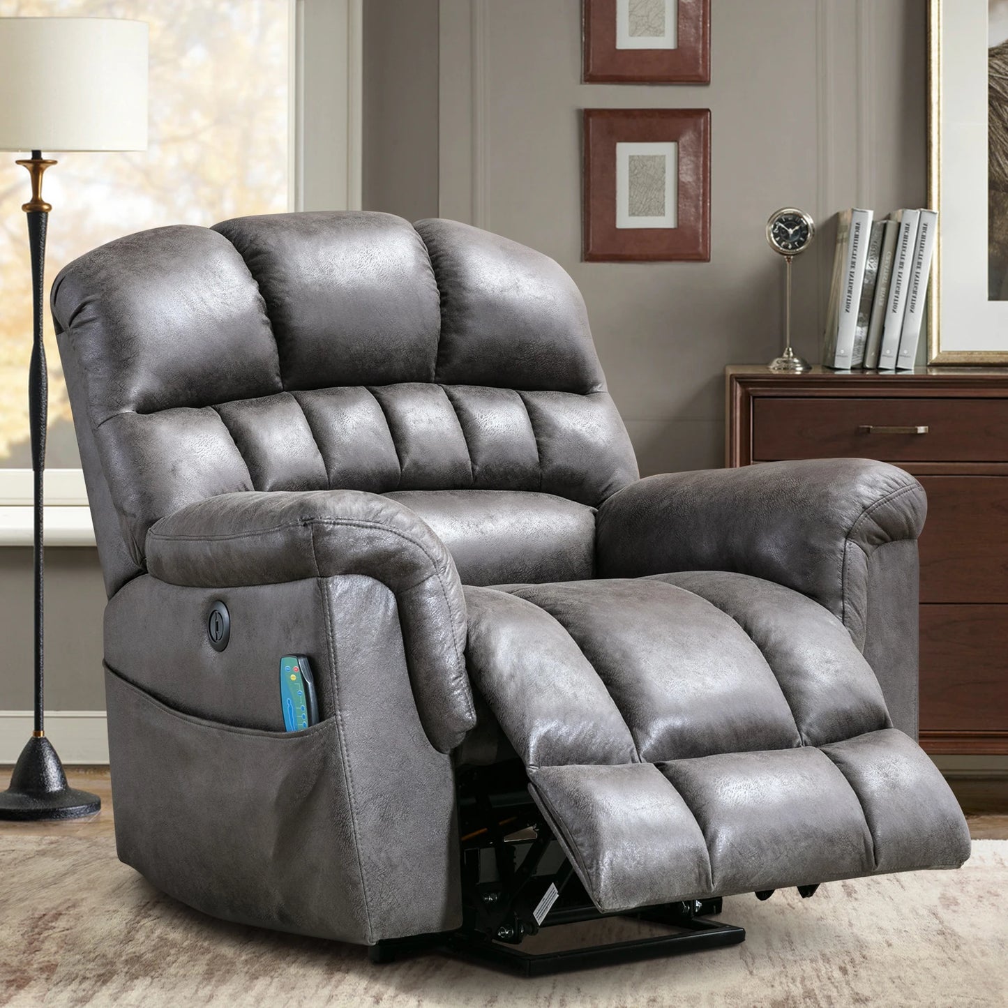 EBELLO Power Lift Recliner With Massage And Heat For Comfort