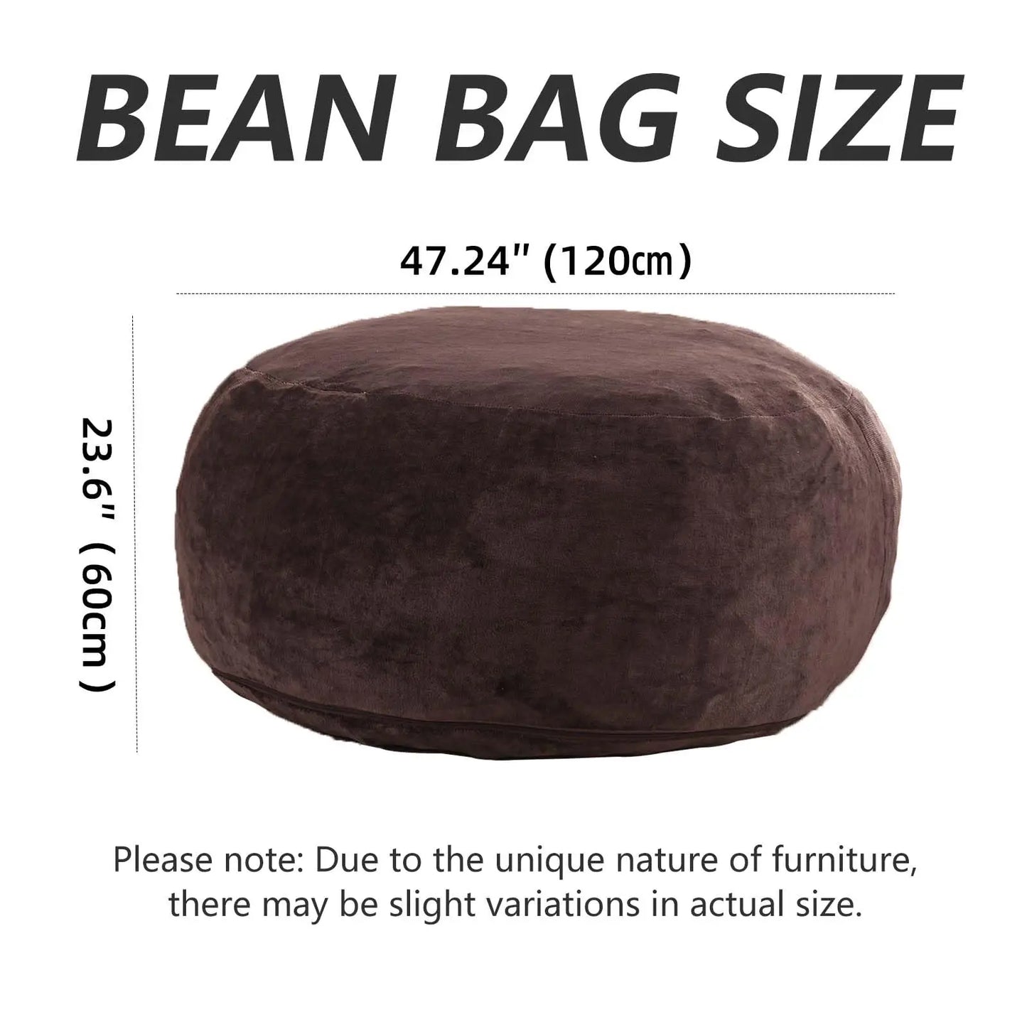 Adult Memory Foam Beanbag Chair With Washable Flannel Cover