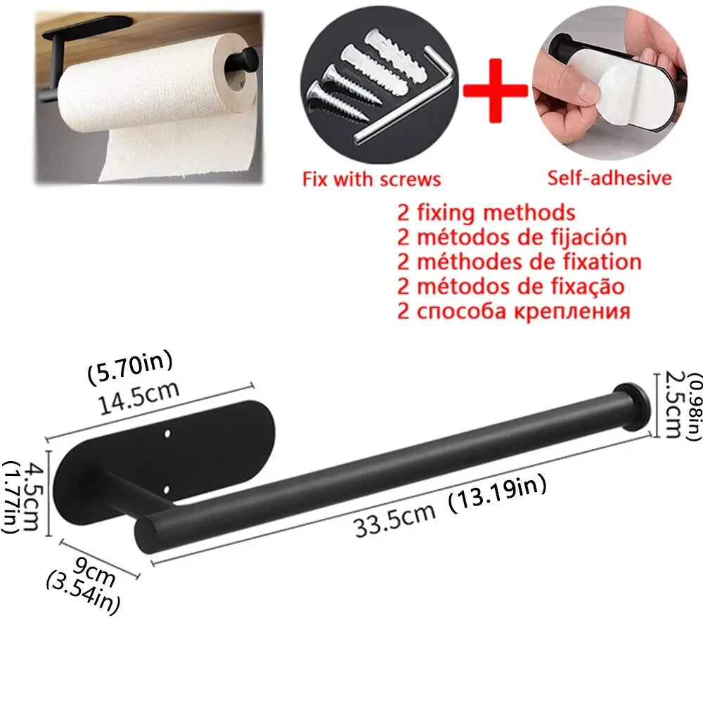 Stainless Steel Paper Roll Holder Adhesive Wall Mount Dispenser