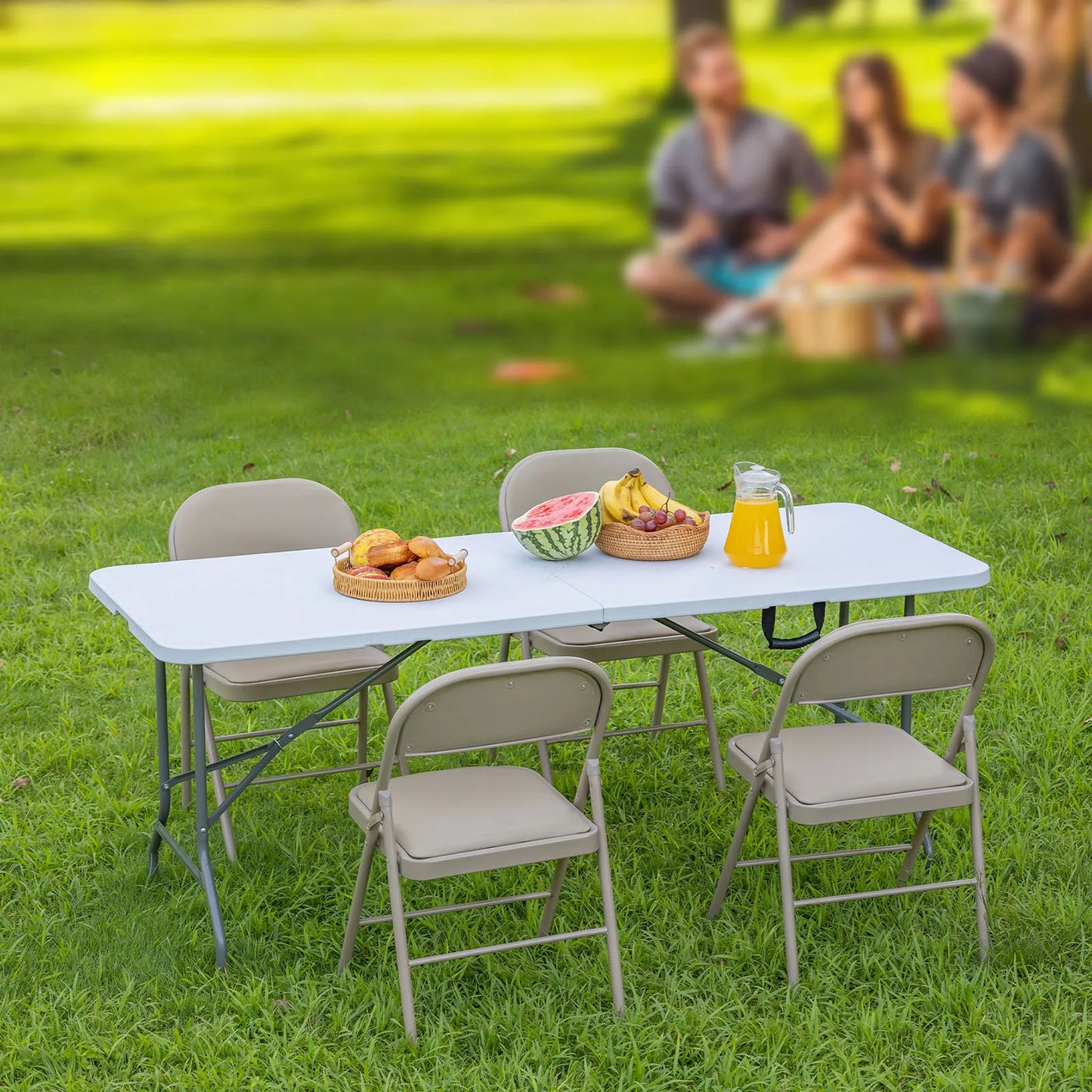 JHK Portable Folding Outdoor Table Heavy Duty With Safety Lock