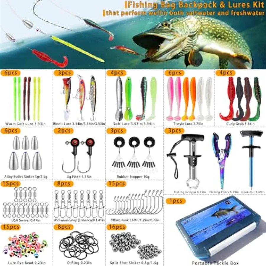 Fishing Backpack With Tackle Boxes Rod Holder Waterproof Cooler