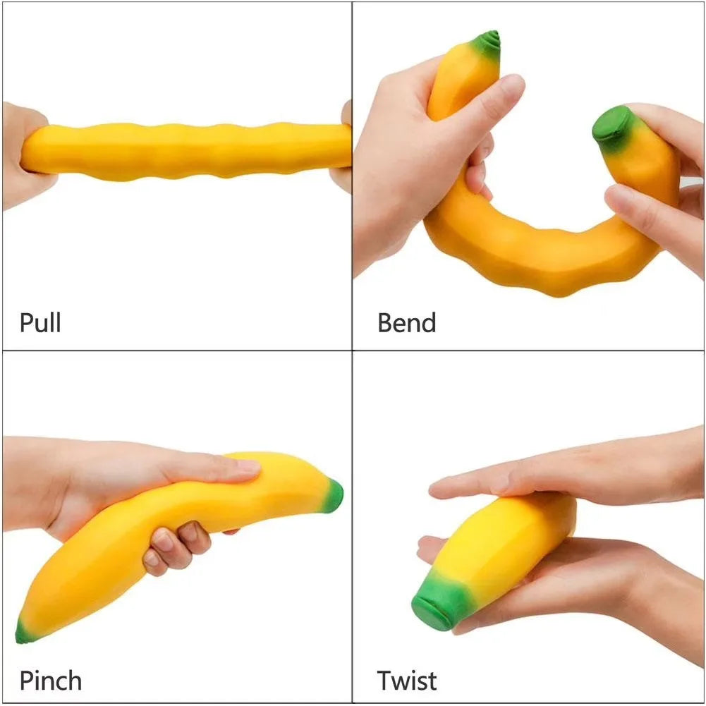 Banana Squishy Stress Relief Toy for Anxiety and Desk Decor