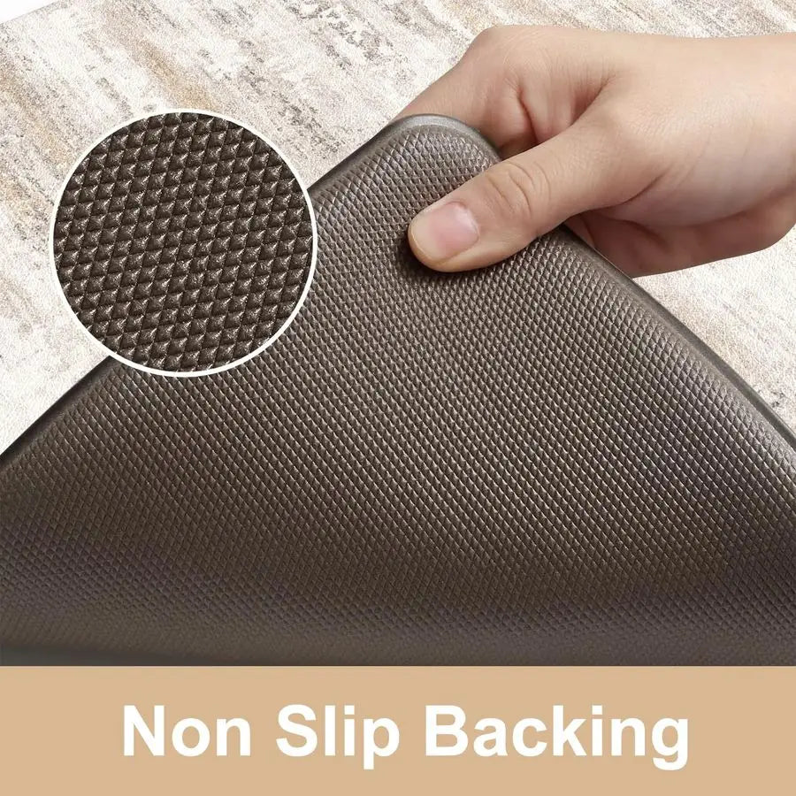 Anti Fatigue Kitchen Mats Memory Foam Cushioned 2 Piece Set