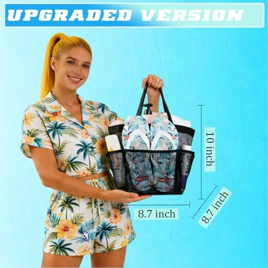 Mesh Shower Caddy Portable Dorm Organizer With 9 Pockets