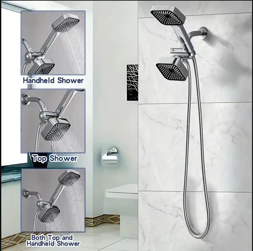 Square Shower Head Kit With Wall Bracket And ThreeWay Diverter