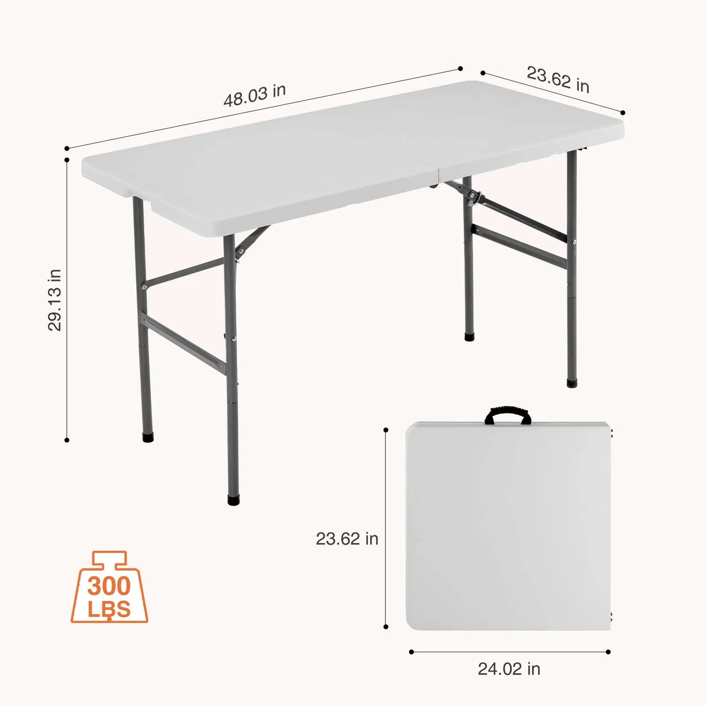 JHK Portable Folding Outdoor Table Heavy Duty With Safety Lock