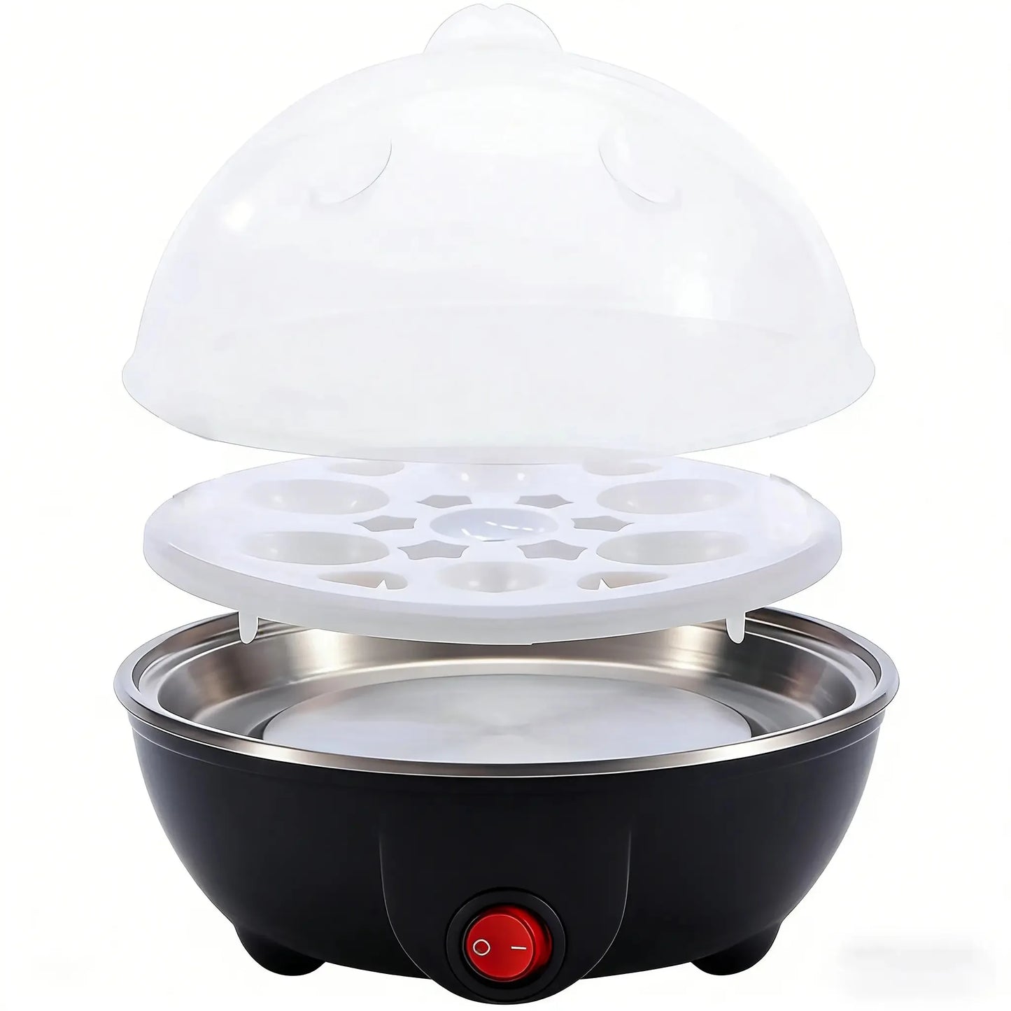 Rapid Electric Egg Boiler 6 Egg Capacity Automatic Egg Cooker Steamer for Breakfast Kitchen