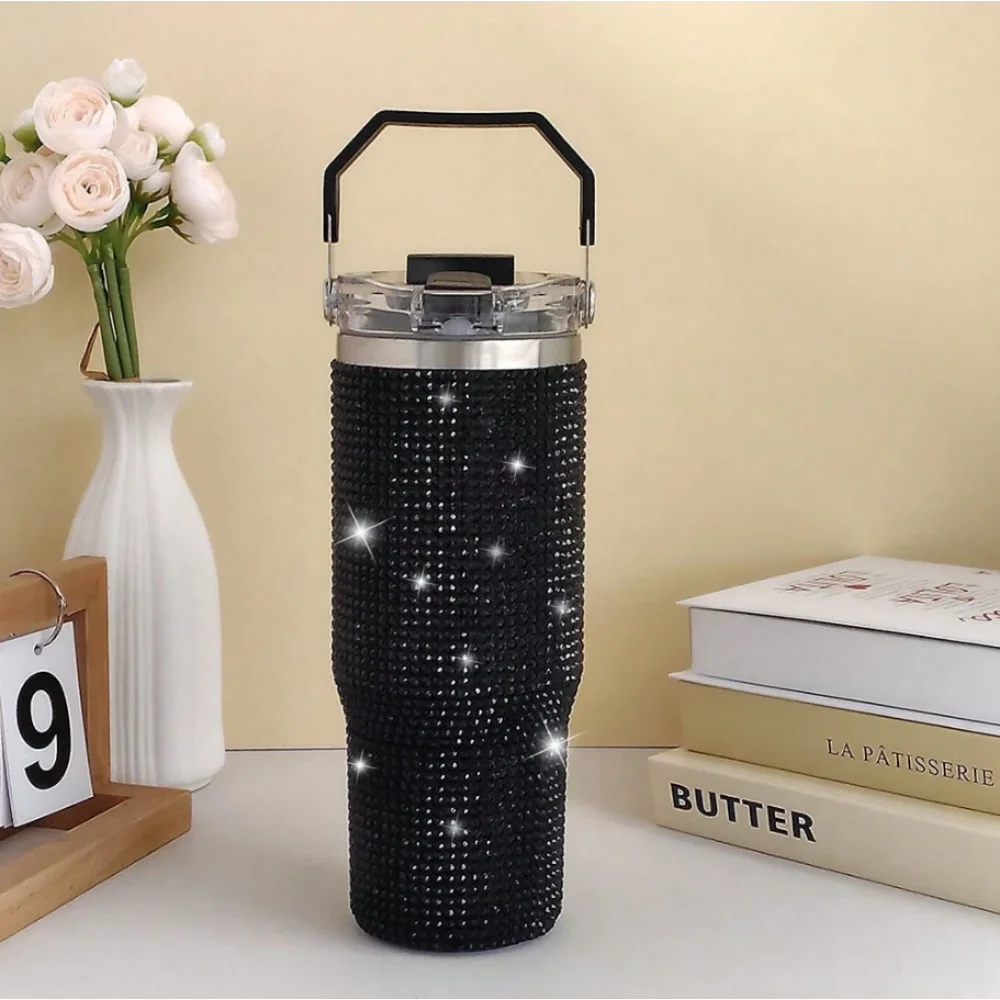 Diamond Finish Double Wall Vacuum Insulated Tumbler With Lid
