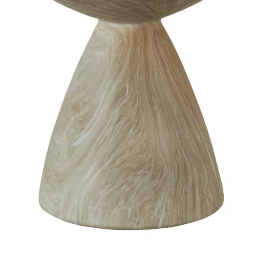 Cement Patio End Table Faux Terrazzo Modern Round Side Table