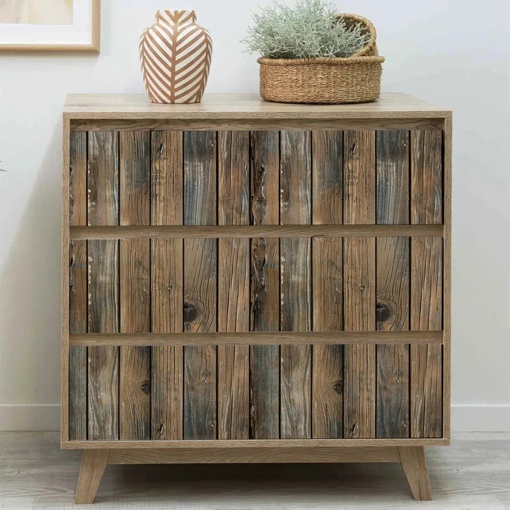 KALYNN Retro Faux Wood Grain Peel And Stick Wallpaper