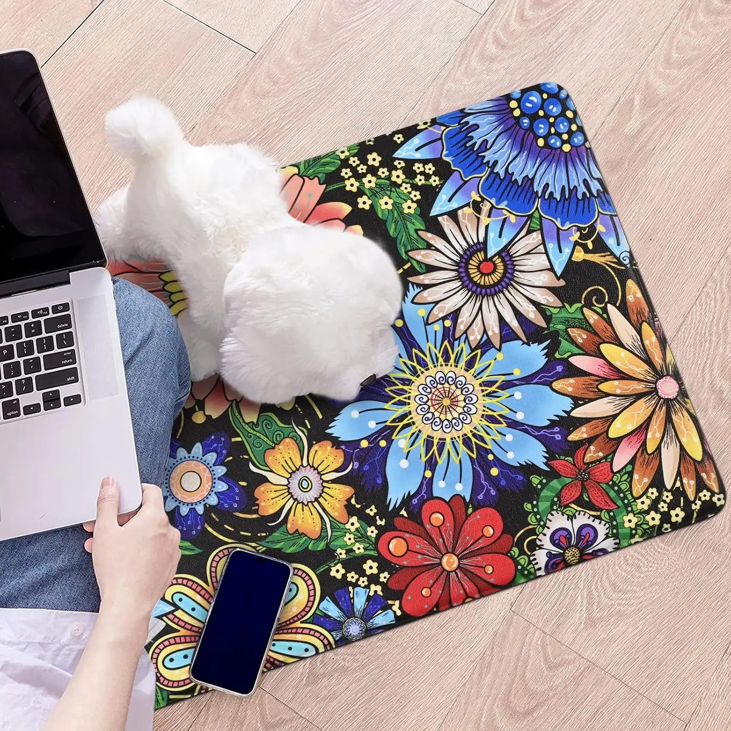 Floral Anti Fatigue Kitchen Mat Memory Foam Non Slip