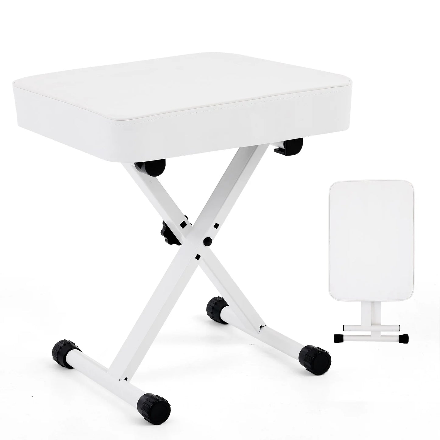 JHK X Shaped Folding Chair With Padded Seat For Living Room And Metal Frame