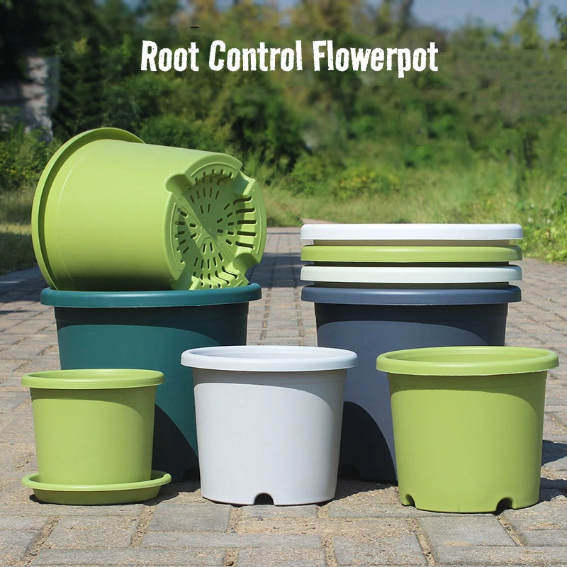 Flower Pot With Tray For Garden Balcony Plants