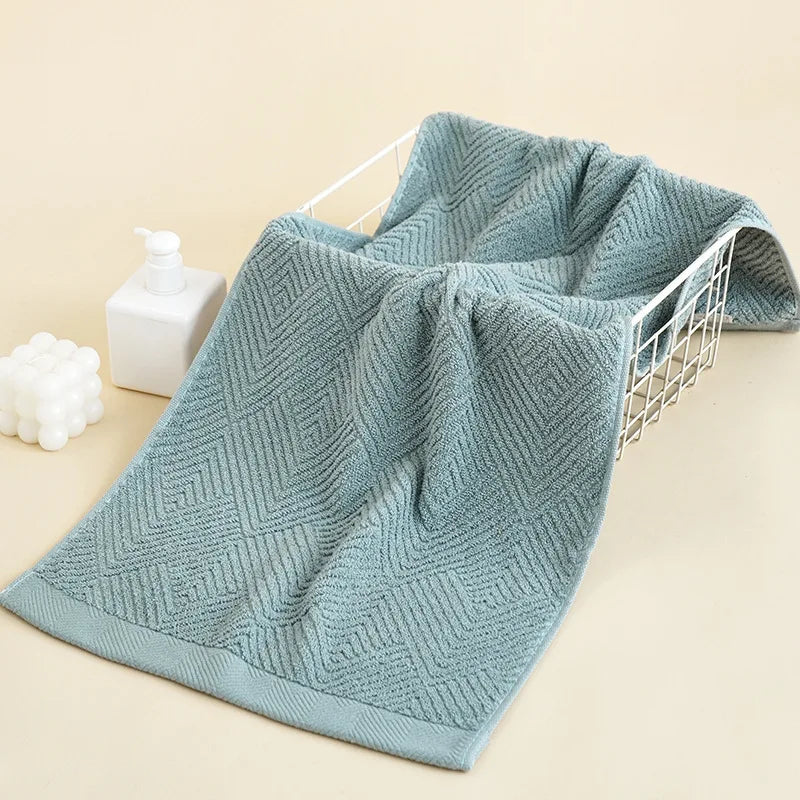 High Quality Pure Cotton Thick Bath Towel for Adult Family Bathroom Face Towel Solid Color Soft Absorbent Washcloth Household
